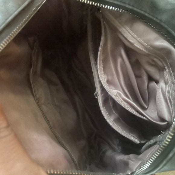 Unbranded Vegan Leather Convertible Backpack Grey - Picture 3 of 6